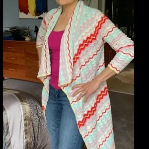 Long zigzag cardigan
